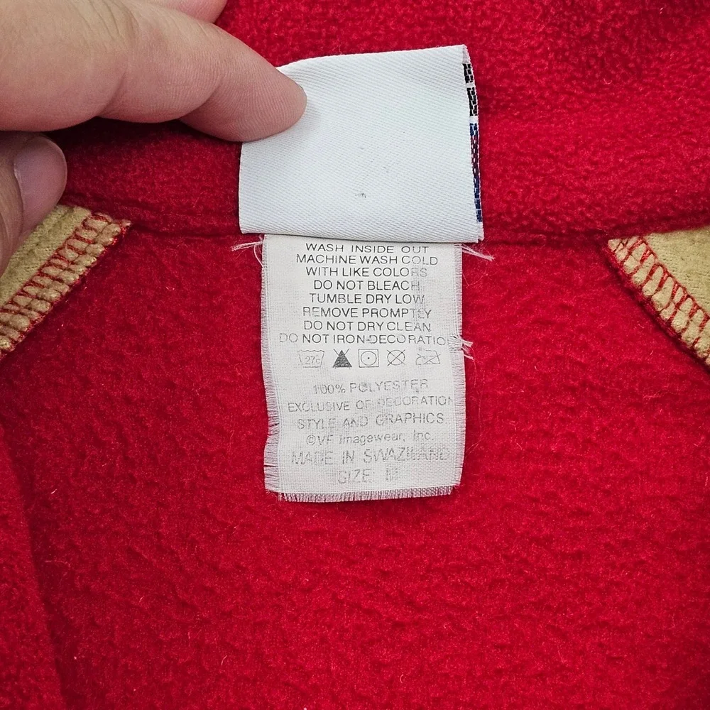 San Francisco 49ers Quarter Zip Fleece Mens M NFL Team‎ Apparel Red Tan Pullover